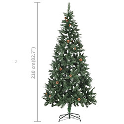 vidaXL Arbre de Noël artificiel pré-éclairé et boules 210 cm pas cher