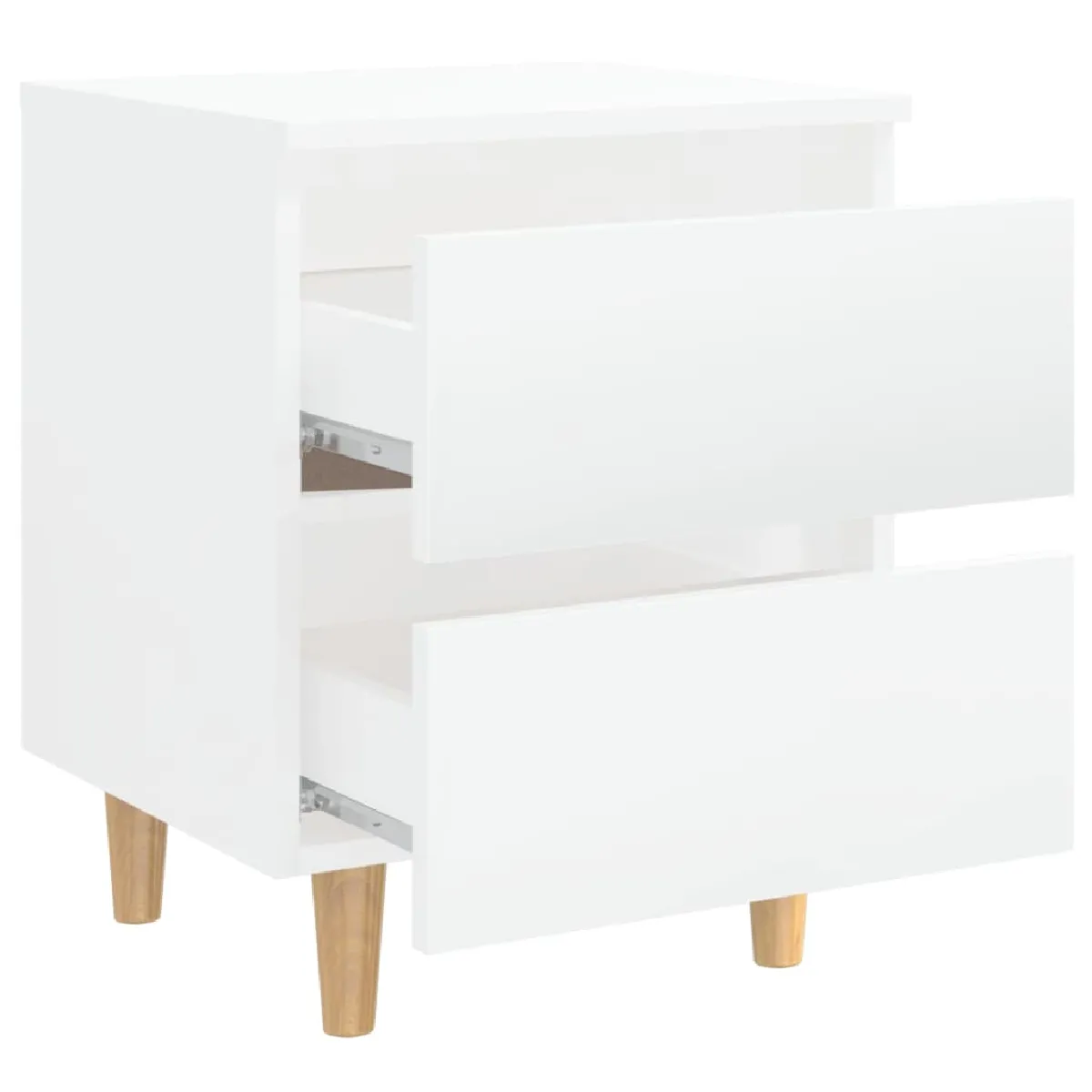 Acheter vidaXL Table de chevet avec pieds en pin Blanc brillant 40x35x50 cm