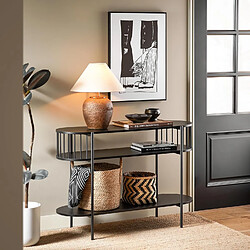 SoBuy FSB90-SCH Table Console à 3 Niveaux, Table d’appoint Design, Table d’Entrée, Meuble d'Entrée – 110 x 39 x 76 cm, pour Salon, Entrée, Couloir, Noir