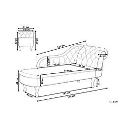 Avis Beliani Chaise longue en velours marron côté droit style Chesterfield NIMES