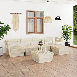 Maison Chic Salon de jardin palette 6 pcs - Table et chaises d'extérieur - Mobilier/Meubles de jardin Moderne Bois d'épicéa imprégné -MN83872