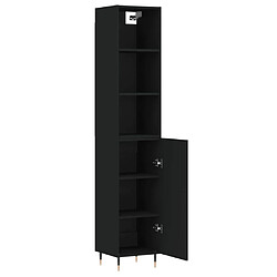 Avis vidaXL Buffet haut Noir 34,5x34x180 cm Bois d'ingénierie