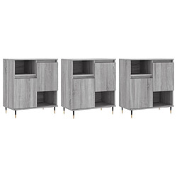 Maison Chic Ensemble de 3 Buffets,commode,console pour rangement Sonoma gris Bois d'ingénierie -MN68456