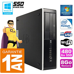 PC HP Compaq 8300 SFF Intel G850 Ram 8Go Disque 480 Go SSD Graveur DVD Wifi W7 · Occasion 