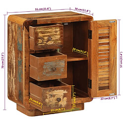 vidaXL Buffet avec 3 tiroirs 55x30x70 cm bois de récupération massif pas cher