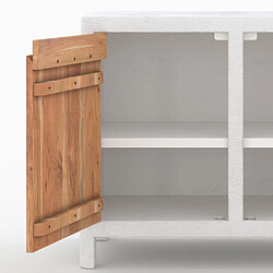 Acheter Rendez Vous Deco Petit buffet Tierra en béton blanc cassé et bois d'acacia