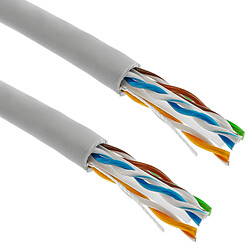 Bematik Enrouleur de câble réseau Ethernet UTP Cat.6 flexible gris 100 m