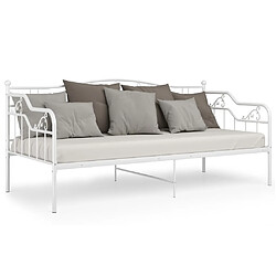 Avis vidaXL Cadre de canapé-lit sans matelas blanc métal 90x200 cm