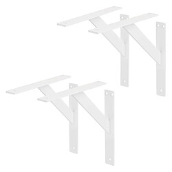 ML-Design 4x Support étagère murale fixation flottante aluminium blanc robuste 240x240 mm 