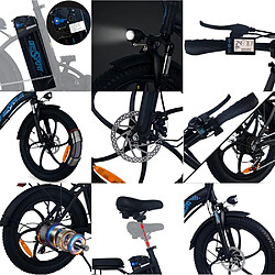 Onesport Vélo électrique BK6 Moteur 48V 350W Batterie 10Ah - Noir pas cher