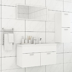 vidaXL Ensemble de meubles de salle de bain Blanc Bois d'ingénierie