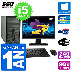 PC Tour HP ProDesk 400 G1 Ecran 19" i5-4570 RAM 8Go SSD 240Go Windows 10 Wifi · Occasion 