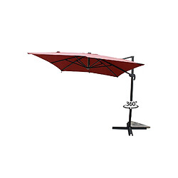 Concept Usine Parasol rectangulaire terracotta avec LED 395 x 295 cm CALVIA