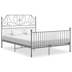 vidaXL Cadre de lit sans matelas gris métal 160x200 cm