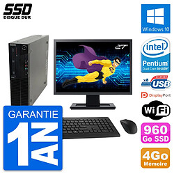 PC Lenovo M82 SFF Ecran 27" Intel G630 RAM 4Go SSD 960Go Windows 10 Wifi · Occasion 