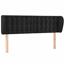 Maison Chic Tête de lit scandinave avec oreilles,meuble de chambre Noir 147x23x78/88 cm Velours -MN74609