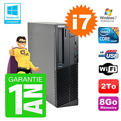 PC Lenovo M91p SFF Intel I7-2600 8Go Disque 2To Graveur Wifi W7 · Occasion 