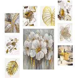 Hanah Home Tableau 9 parties Flowers 70 x 70 cm. Tableau 9 parties Flowers 70 x 70 cm