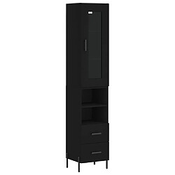 vidaXL Buffet haut Noir 34,5x34x180 cm Bois d'ingénierie