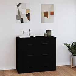 Maison Chic Buffet,Meuble de Rangement,commode pour salon,Cuisine Noir 80x33x70 cm Bois d'ingénierie -MN56665