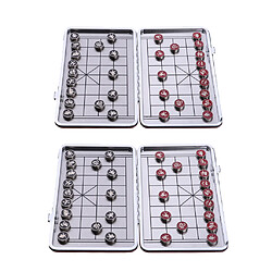 Jeu d'échecs chinois 2x Jeu d'Echec Pliant Portatif Chinois en Métal