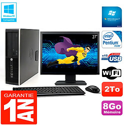 PC HP Compaq Pro 6200 SFF Ecran 27" Intel G840 8Go 2To Graveur DVD Wifi W7 - Occasion