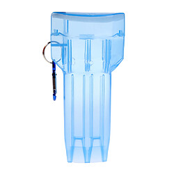 Avis boîte transparente en plastique portable avec boucle de verrouillage bleu