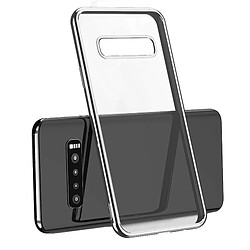 Shot Coque Silicone Contour SAMSUNG Galaxy S10E Chrome Transparente Bumper Protection Gel Souple (ARGENT)