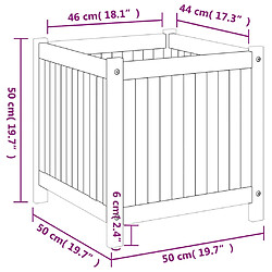 vidaXL Jardinière avec doublure 50x50x50 cm bois massif d'acacia pas cher