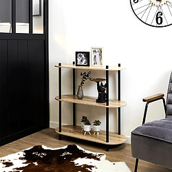 The Home Deco Factory Etagère 3 niveaux H. 79 en bois - Marron et noir