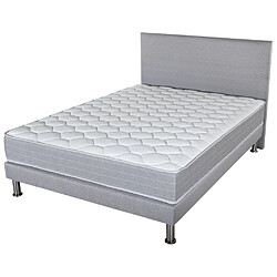 Ebac Matelas Madere + sommier + tête de lit 160x200 SR9 - Gris clair - Soutien ferme 