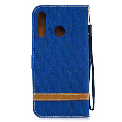 Avis Etui en PU tissu jeans de couleur assortie bleu clair pour votre Huawei P30 Lite