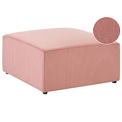 Beliani Pouf ottoman en velours côtelé rose LEMVIG