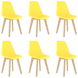 vidaXL Chaises à manger lot de 6 jaune plastique 