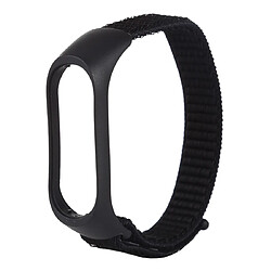 Wewoo Bracelet pour montre connectée Smartwatch en tissé nylon Xiaomi Mi Band 3/4 Noir