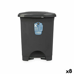 BigBuy Home Poubelle à pédale Anthracite Plastique 10 L (8 Unités)