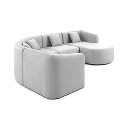 Lisa Design Ikare - canapé modulable d'angle droit - 5 places - avec méridienne - en tissu Ikare - canapé modulable d'angle droit - 5 places - avec méridienne - en tissu - Gris clair