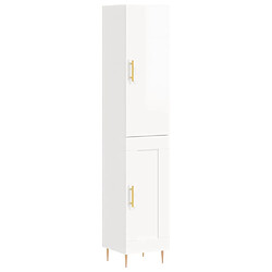 Maison Chic Buffet,Meuble de Rangement,commode pour salon,Cuisine Blanc brillant 34,5x34x180 cm Bois d'ingénierie -MN56576