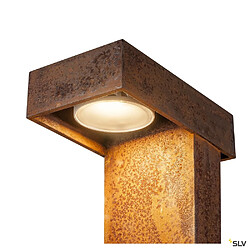 Acheter Borne extérieure SLV RUSTY PATHLIGHT 40 cm avec LED intégrée, coloris fonte rouillée - Hauteur 40 cm