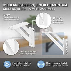 Acheter ML-Design 8x Équerres étagère mural support d'angle en aluminium blanc robuste 120x120 mm