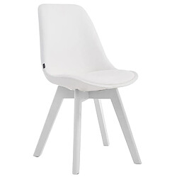 Decoshop26 Chaise de salle à manger x1 style scandinave en PVC blanc support 4 pieds en bois couleur blanc 10_0003756