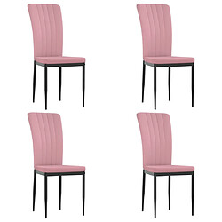 Maison Chic Lot de 4 Chaises à manger,Chaise pour cuisine Rose Velours -MN42281