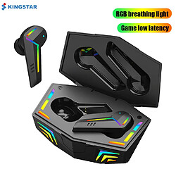 GUPBOO KINGSTAR Casque de jeu avec microphone Casque Bluetooth à faible latence Casque de jeu TWS Casque sans fil pour PUBG Gamers Stéréo 