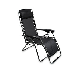 Sotech Transat en Textilène de Jardin, 165 x 112 x 65 cm, Noir