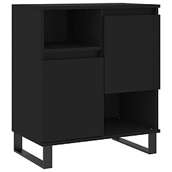 Maison Chic Ensemble de 2 Buffets,commode,console pour rangement noir bois d'ingénierie -MN89061 pas cher