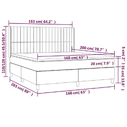 vidaXL Sommier à lattes de lit matelas et LED Gris clair 160x200 cm pas cher