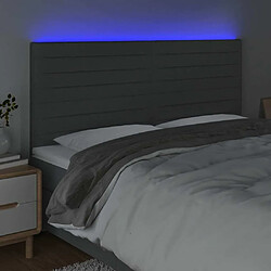 Avis Maison Chic Tête de lit scandinave à LED,meuble de chambre Gris foncé 180x5x118/128 cm Tissu -MN84350