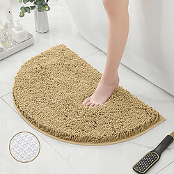 LUUCOZK Tapis de bain antidérapants absorbants à séchage rapide pour salle de bain - abricot TPRbas-Demi-cercle 40X60CM