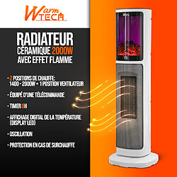 Radiateur soufflant céramique 2000W avec effet flamme - Warm Tech