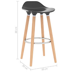 vidaXL Chaises de bar lot de 2 gris pas cher